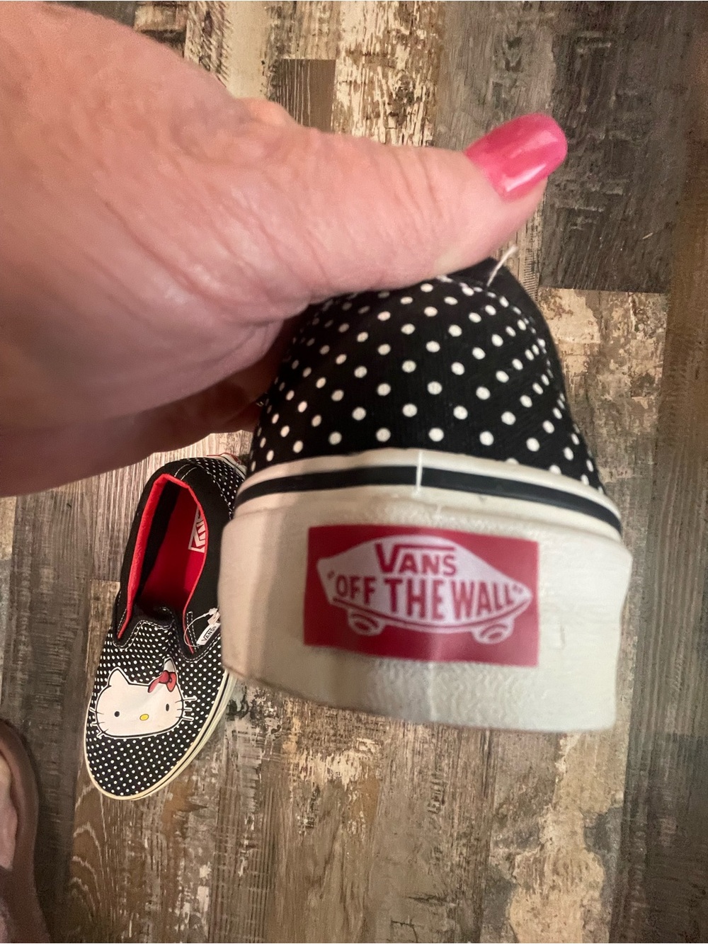 Vans Black & Red Hello Kitty Polka Dot Slip-On Sneakers - Picture 6 of 6